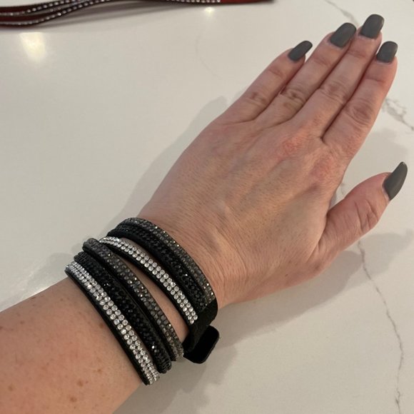 Wrap bracelet faux leather with stones - Picture 1 of 2